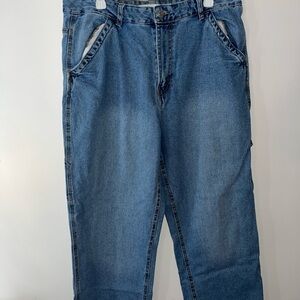 Refuge Denim Skater Wide Leg Blue Jeans